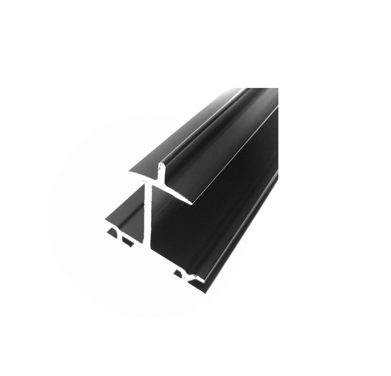 Profilé horizontal 40 mm avec arrêt neige - noir - 5400 mm